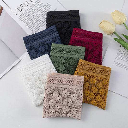 Sexy Lace Panties For Women Underwear Fashion Lingerie Breathable Hollow Out Underpants Female Low-Rise Daisy Briefs