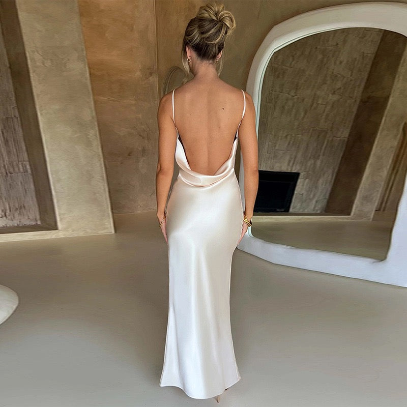 Satan backless luxurious night dress