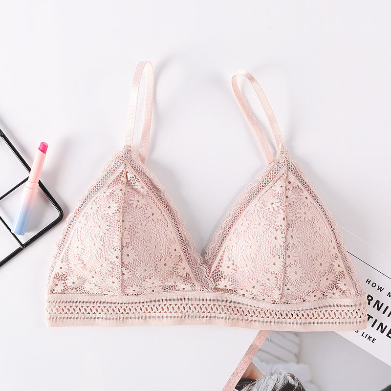 Sexy Floral Lace Bra Top For Women Female Lingerie breathable Removable Pad Thin Fashion New Wireless Bras