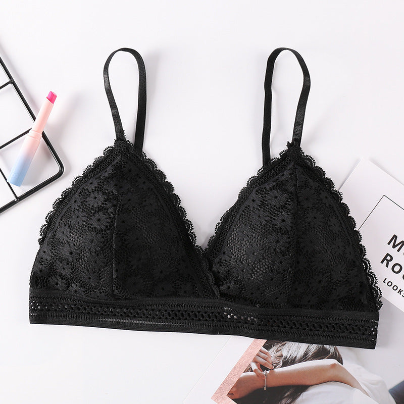 Sexy Floral Lace Bra Top For Women Female Lingerie breathable Removable Pad Thin Fashion New Wireless Bras