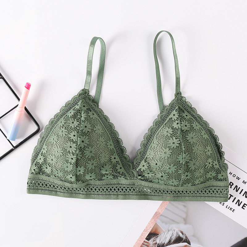 Sexy Floral Lace Bra Top For Women Female Lingerie breathable Removable Pad Thin Fashion New Wireless Bras