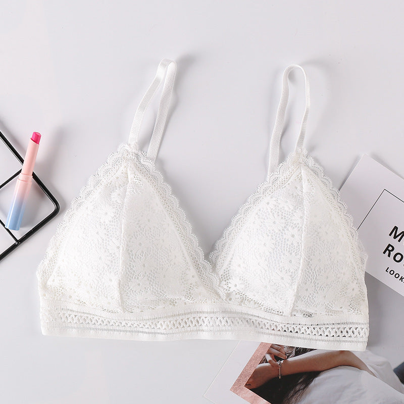 Sexy Floral Lace Bra Top For Women Female Lingerie breathable Removable Pad Thin Fashion New Wireless Bras