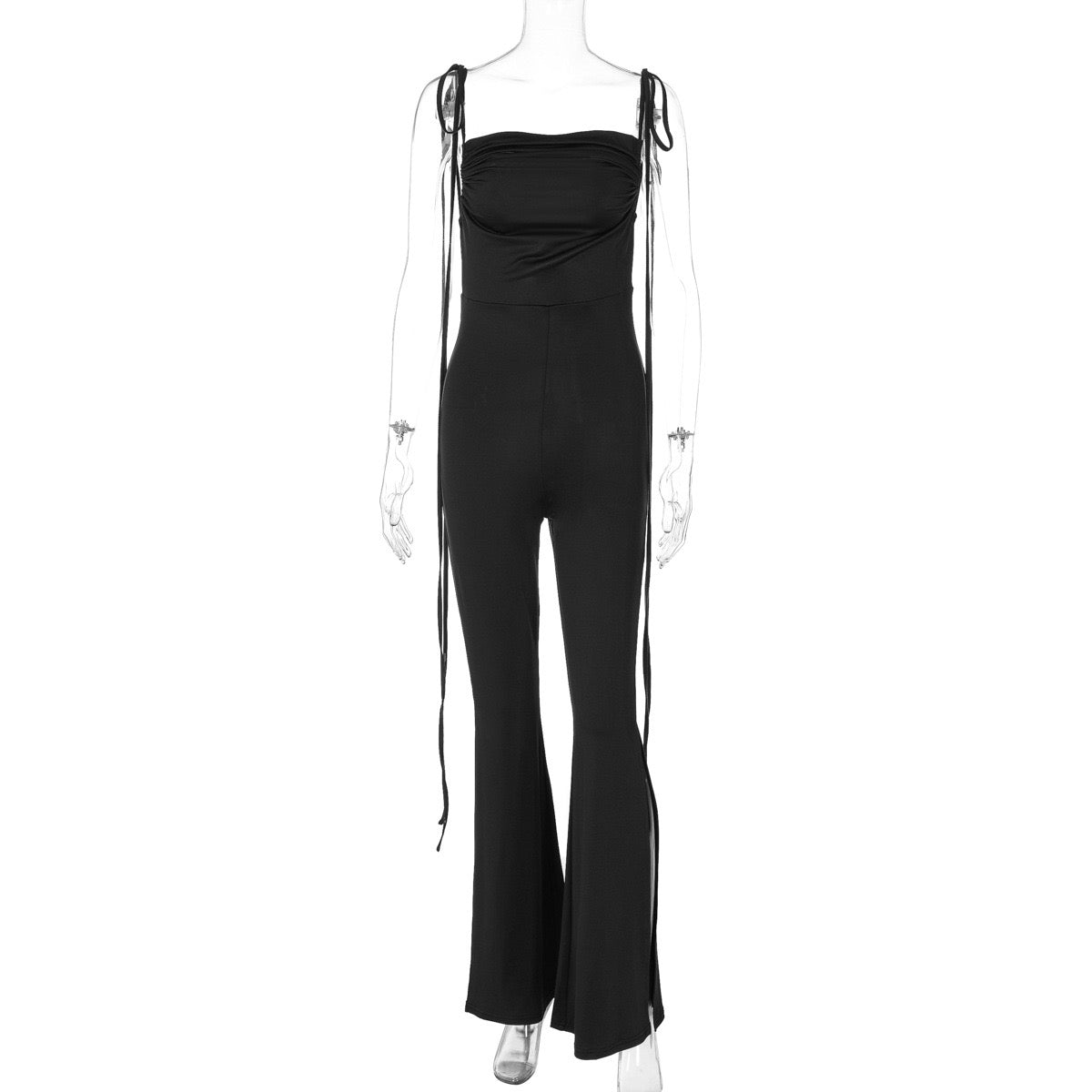 Cryptographic deep V Wrap around Halter sexy Backless Flare pant jumpsuits for women one-piece jumpsuit fashion clothes