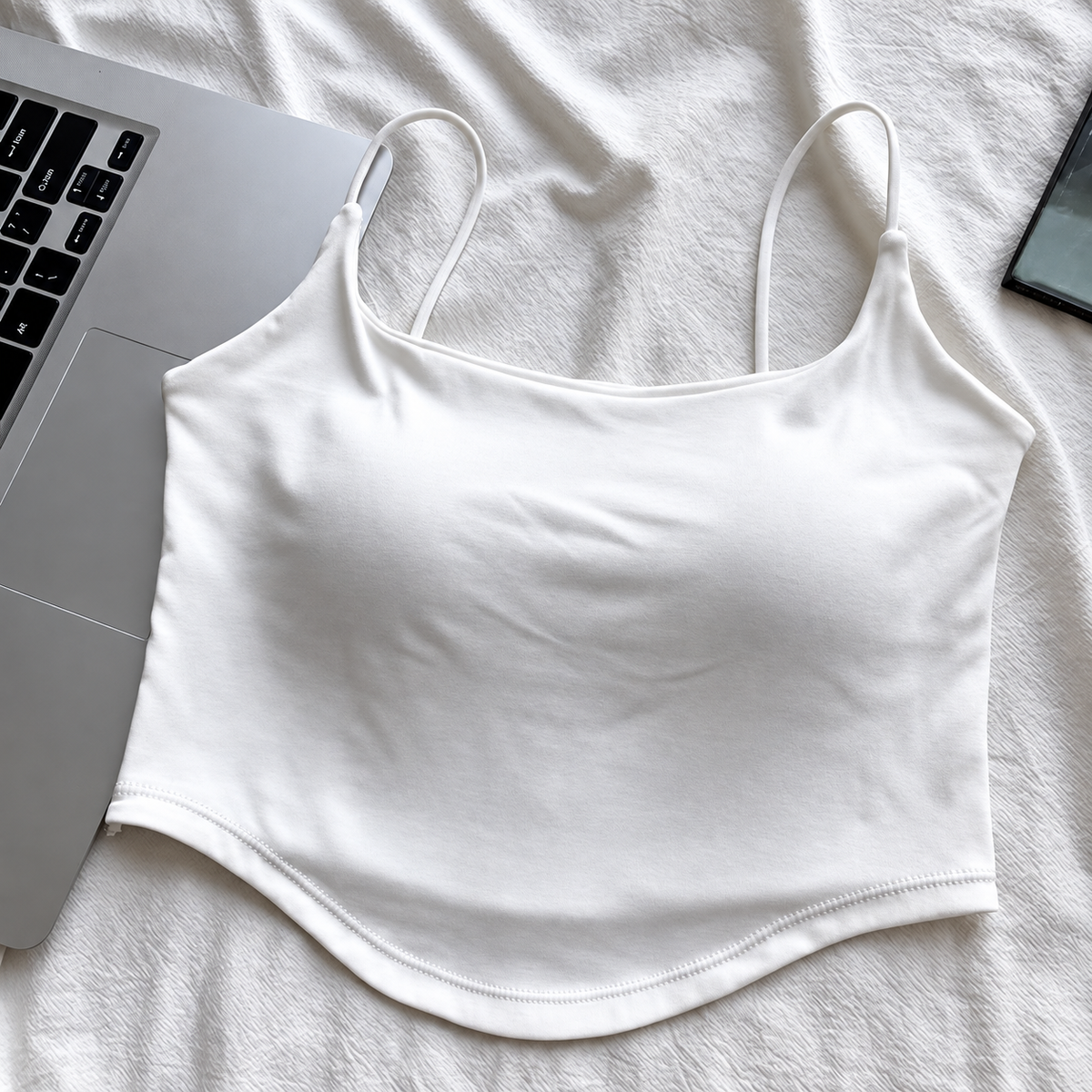 Women’s Fitted Cami top Thin Spaghetti Straps Square Neck Sculpted Seam Detail Slim Fit Sleeveless Fashion Top for Everyday Styling