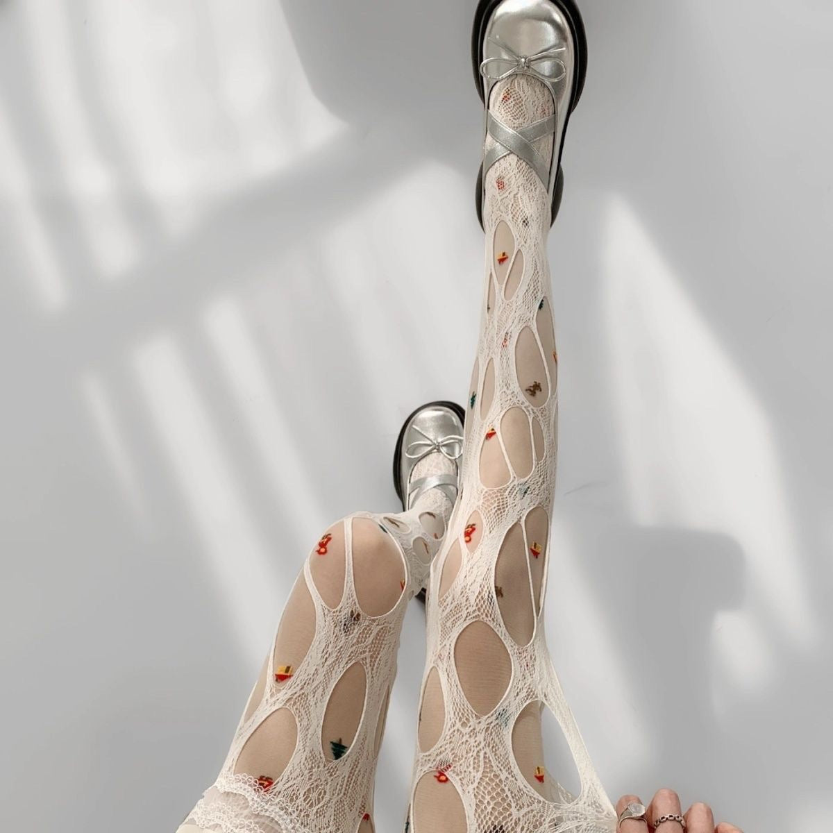 Gothic Women's Irregular Exposed Tights Ripped Fishnet Stockings Sexy Broken Hole Knitting Stocking Mesh Punk Fishing Net Socks