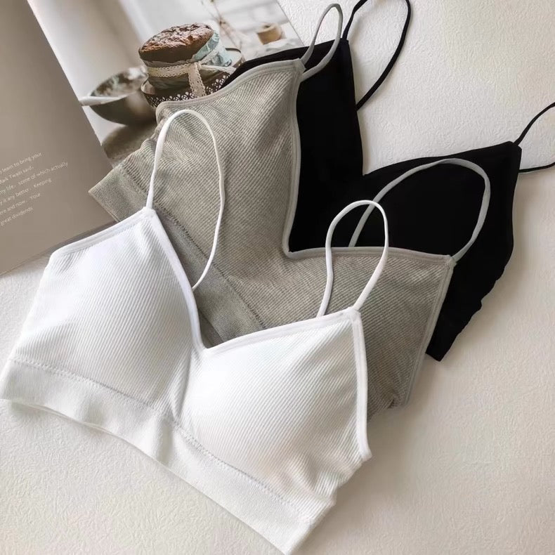 Bra Women Tube Tops Underwear Padded Bras Teenage Underclothes Lingerie Students Bra Solid Soft Cotton