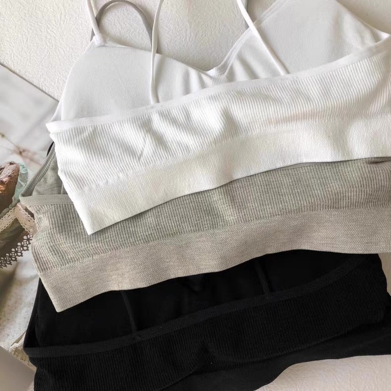 Bra Women Tube Tops Underwear Padded Bras Teenage Underclothes Lingerie Students Bra Solid Soft Cotton
