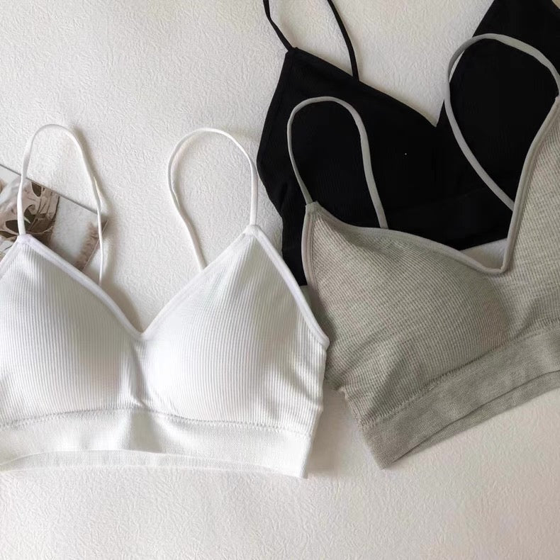 Bra Women Tube Tops Underwear Padded Bras Teenage Underclothes Lingerie Students Bra Solid Soft Cotton