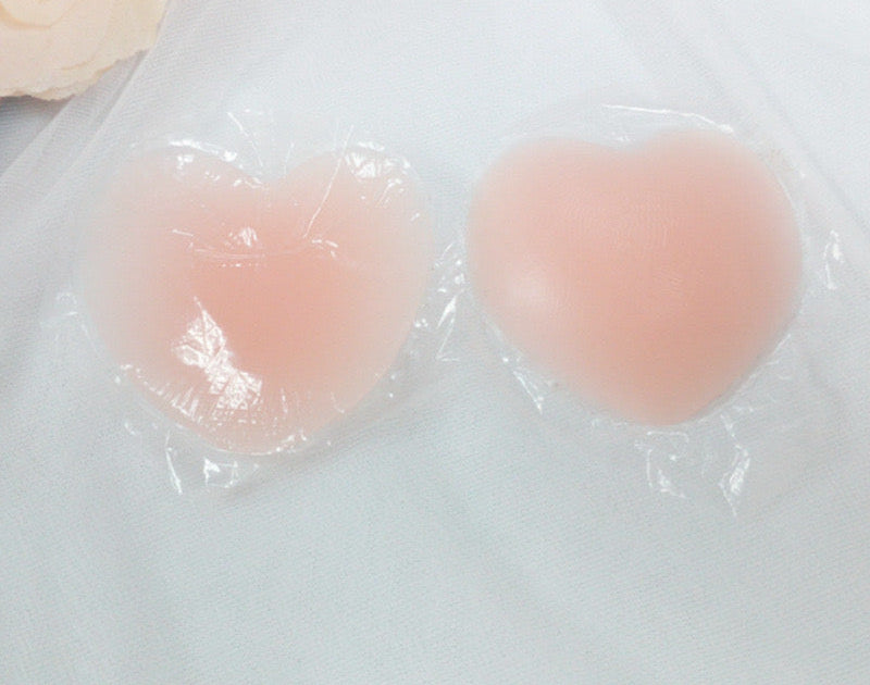 Women's Sticky Nipple Cover Heart Tone Reusable Adhesive Invisible Silicone Pushup Bras