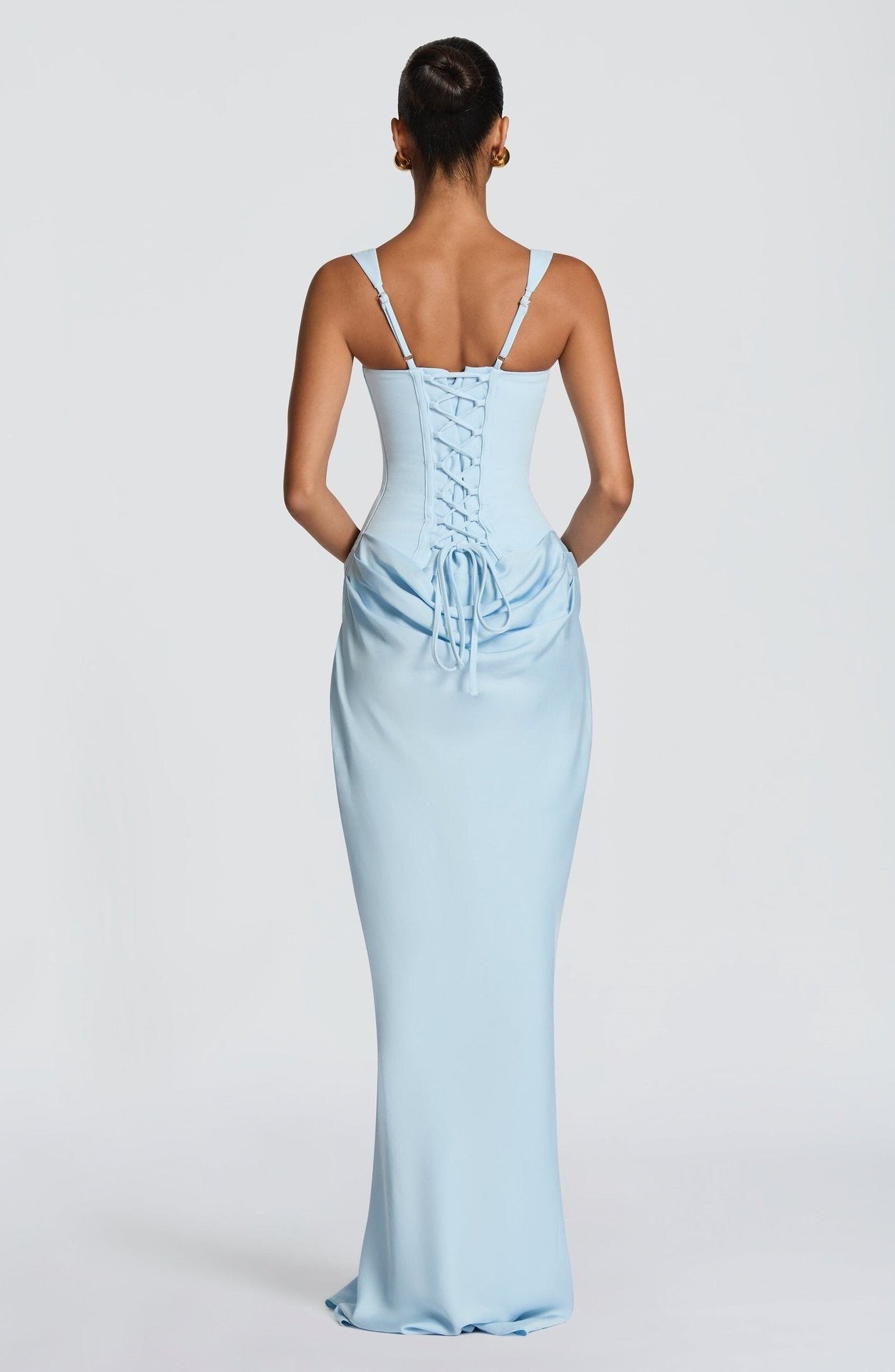 Elegant Women's Party Dress 2026Summer Solid Color Hanging Neck Bareback Strap Split Style Skinny Dress Fishtail Bodycon Dress