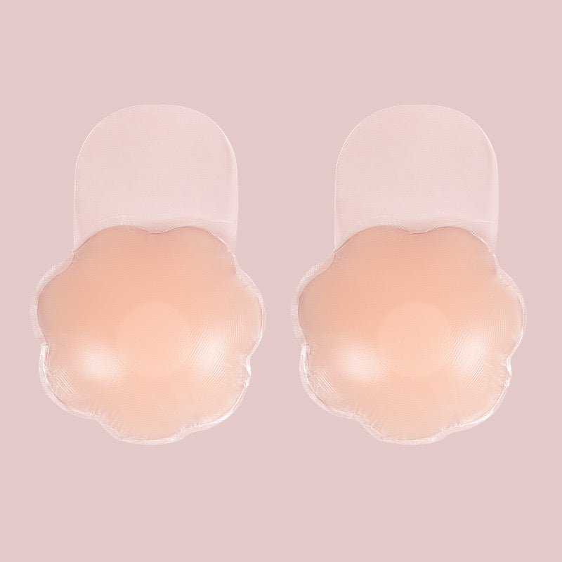 Women's Sticky Nipple Cover FLOWR Tone Reusable Adhesive Invisible Silicone Pushup Bras