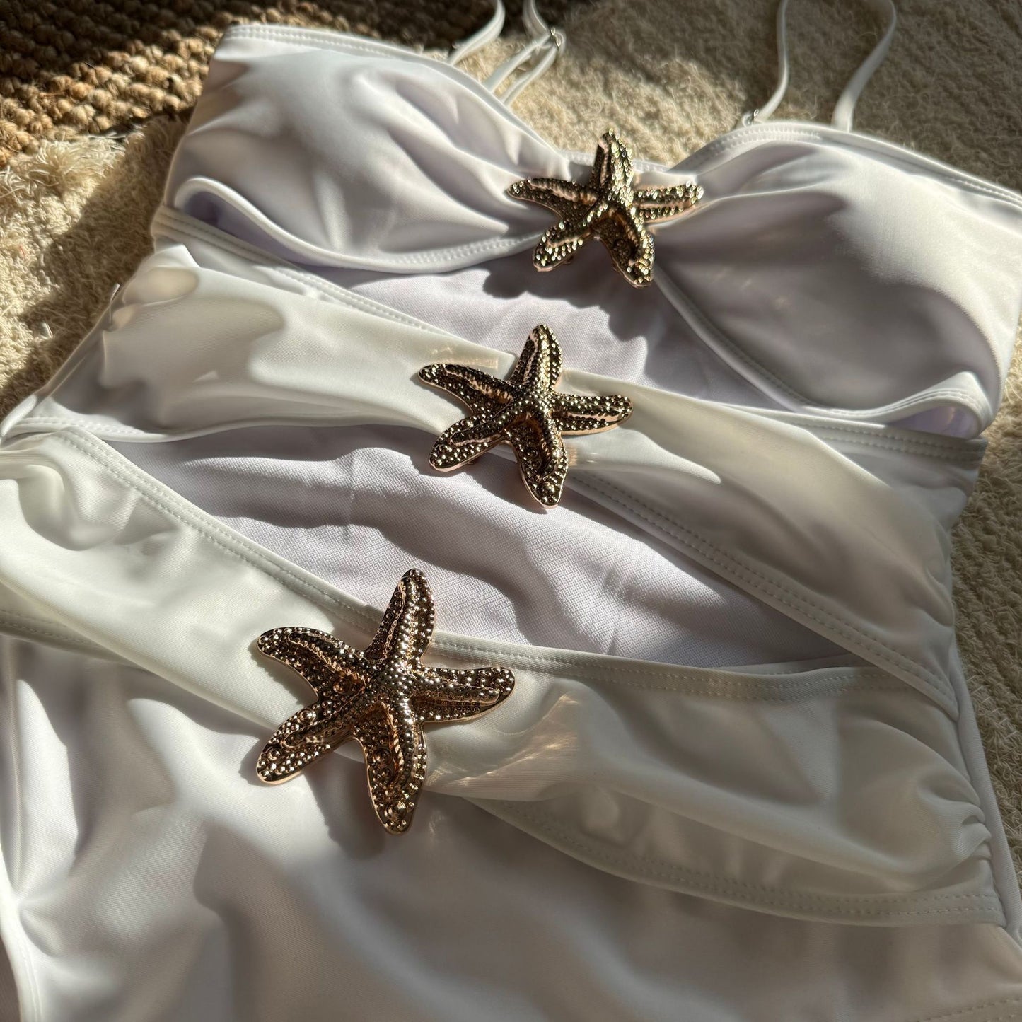 New Sexy Cut Out Metal Star Women Swimwear One Piece Swimsuit Female High Leg Cut Bather Bathing Suit Swim