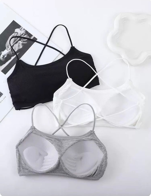 Women Top – Cross Strap Thin Crop Top Brassiere – Breathable Beauty Back Bras Camisole