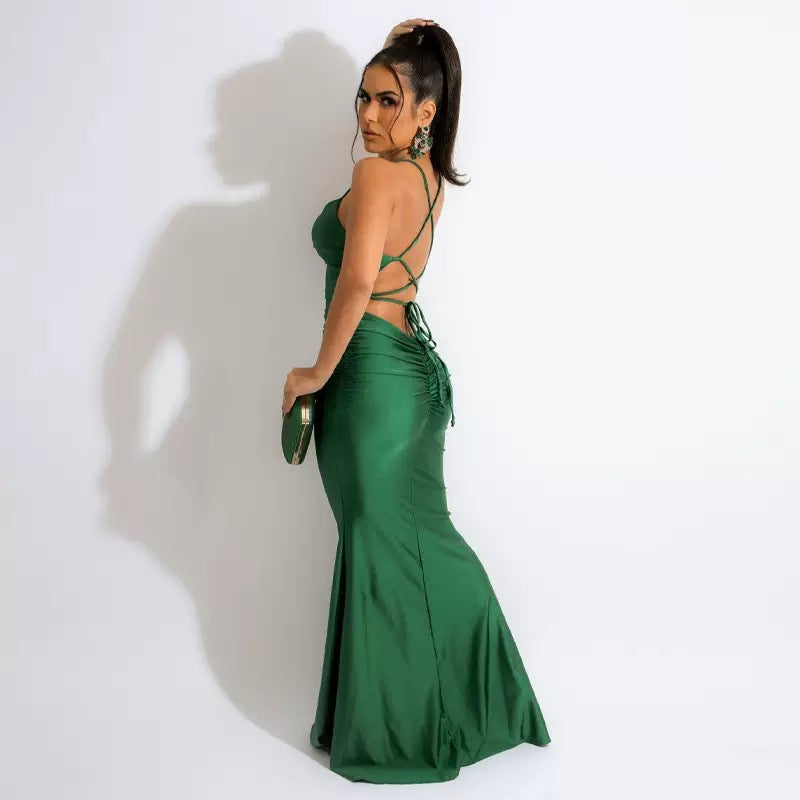 Ladies Summer Satin New Fashion Evening Party Pink Dress Women Sleeveless Backless Bodycon Maxi Dresses Night Club Outfits