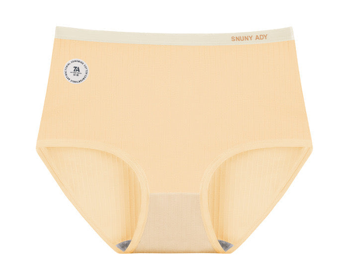 Women's Cotton Panties Solid Color Mid-waist Briefs Breathable Pure Cotton Crotch Underwear Female Lingerie Macaron Color
