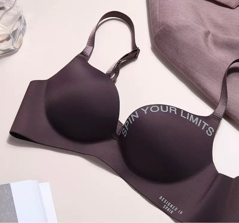 Wire-Free One-Piece Seamless Knitted Everyday Bra for Women Cross-Border Summer Breathable Underwear Adjusted-Straps