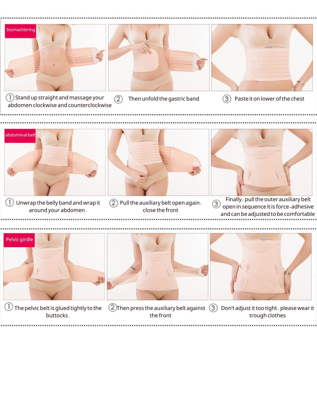 3 In 1 Postpartum Maternity Supports Slimming Belt Girdle Belly Band Women Stomach Compression Shaper Pregnant Tummy Wrap Girdle