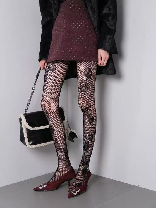 Long socks in the shape of a flower, women's socks, inner socks, silk, sexy socks