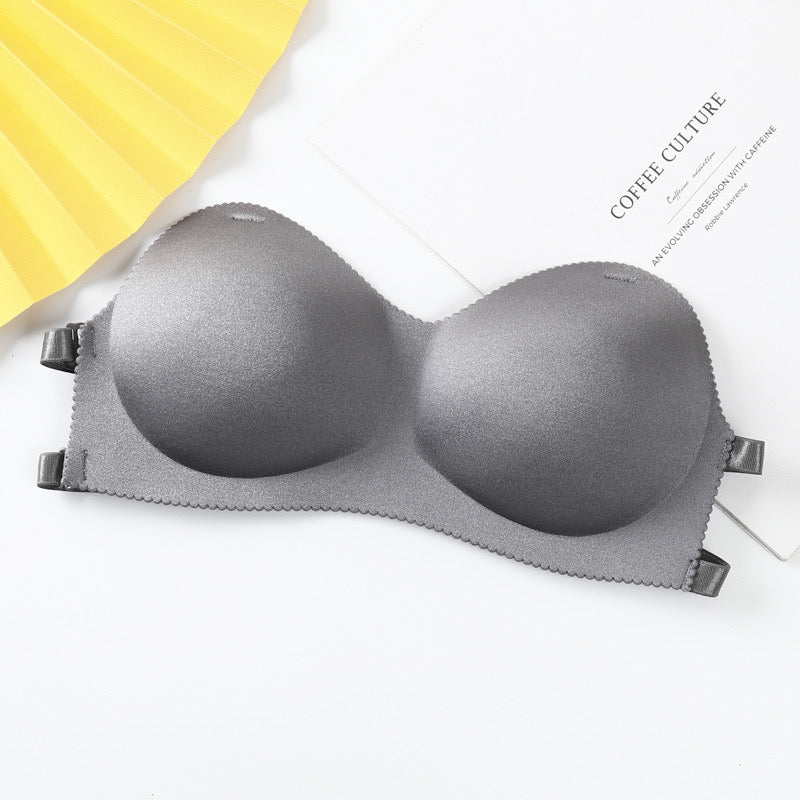 Non-Slip Invisible Strapless Tube Top Women's Thin Gather Top Support Without Steel Ring Warp Bra