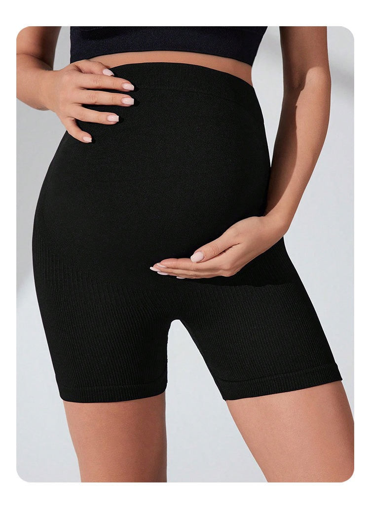 Maternity Leggings for Outer Wear, Sports Casual, Belly Support, Non-Slip, Spring Summer Autumn Trendy, Seamless Yoga Shorts for