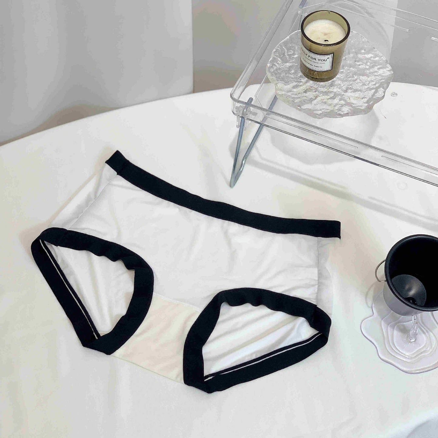 Women's Cotton Breathable Underwear Letters Panties Solid Color Seamless Underpants Comfortable Girls Briefs Mid Waist