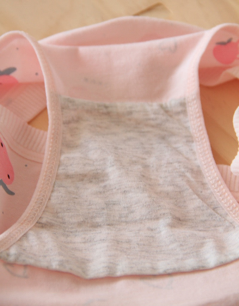 Pink Strawberry Cotton Cute Women's Underpants Mid Waist Students Comfortable Seamless Briefs Cartoon Soft Daily Panties