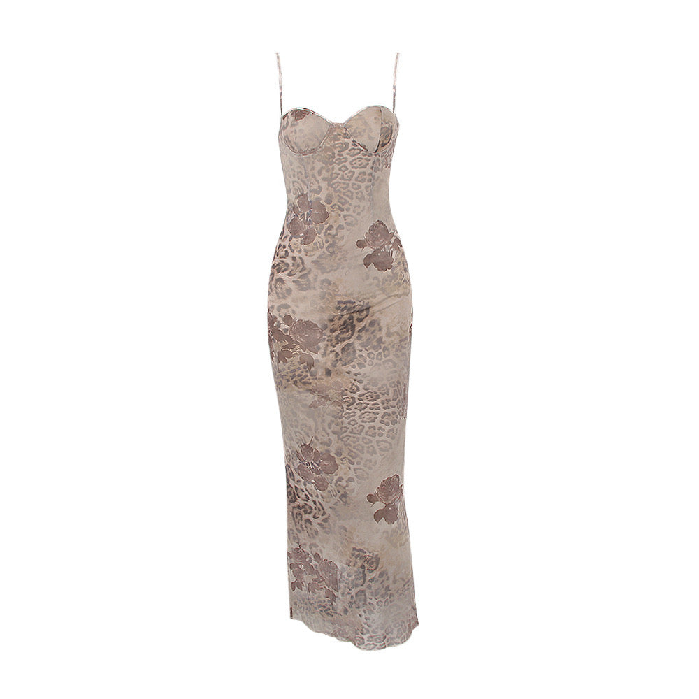PERLA Floral Print Dress Women Summer Elegant V Neck A Line Sleeveless Tank Dress