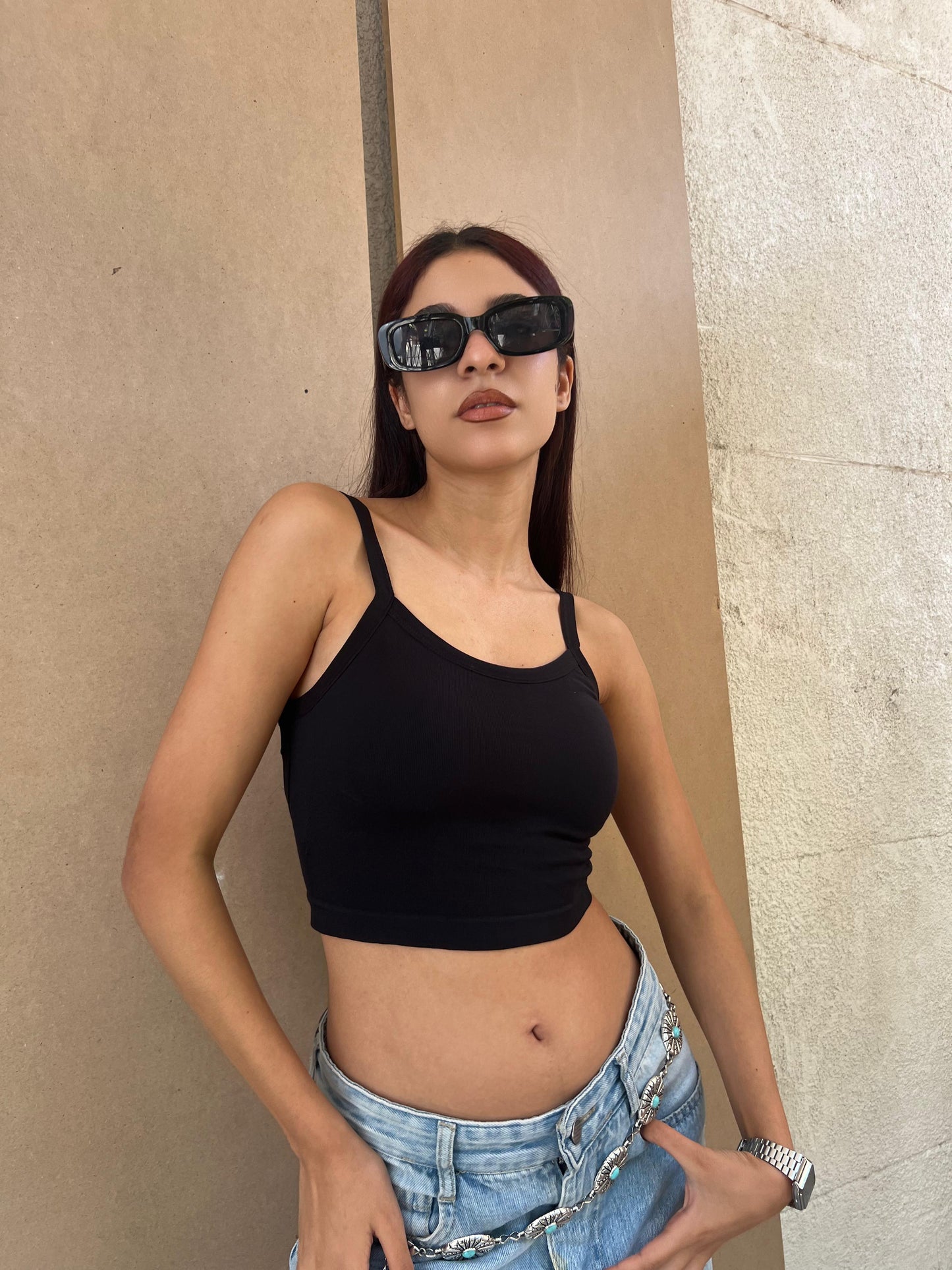Spaghetti Strap Camis Summer Solid Sleeveless Hollow Out Cross Belt Tank Tops Sports In Bras Women Streetwear