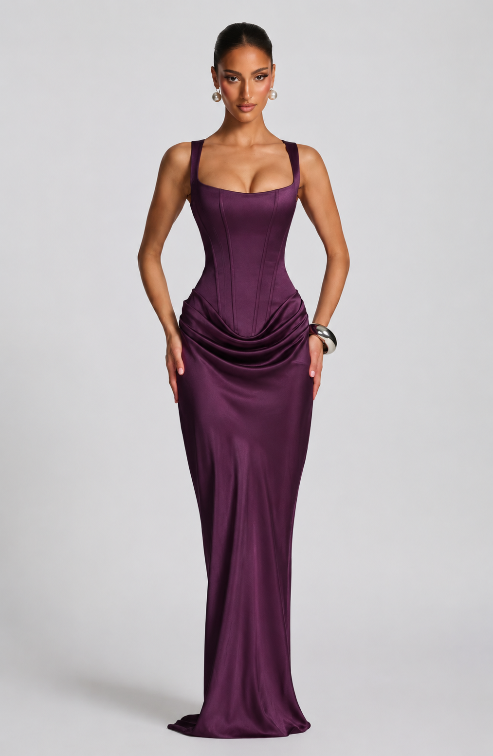 Elegant Women's Party Dress 2026Summer Solid Color Hanging Neck Bareback Strap Split Style Skinny Dress Fishtail Bodycon Dress