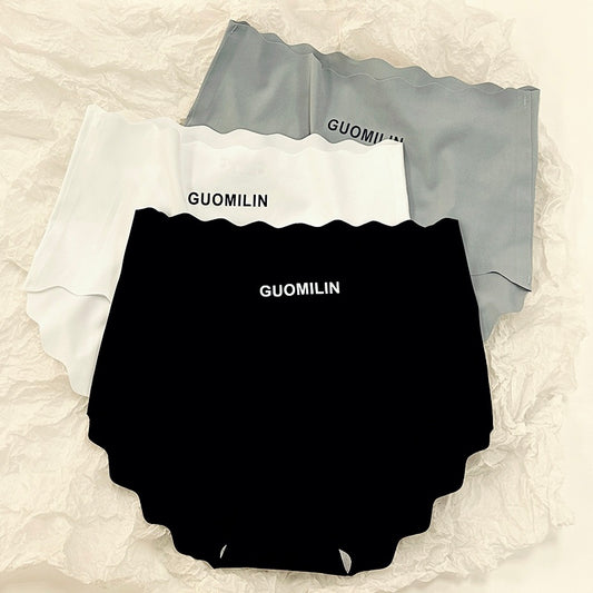 Ice silk underwear women's summer thin file breathable and seamless sexy high waist belly triangle shorts head