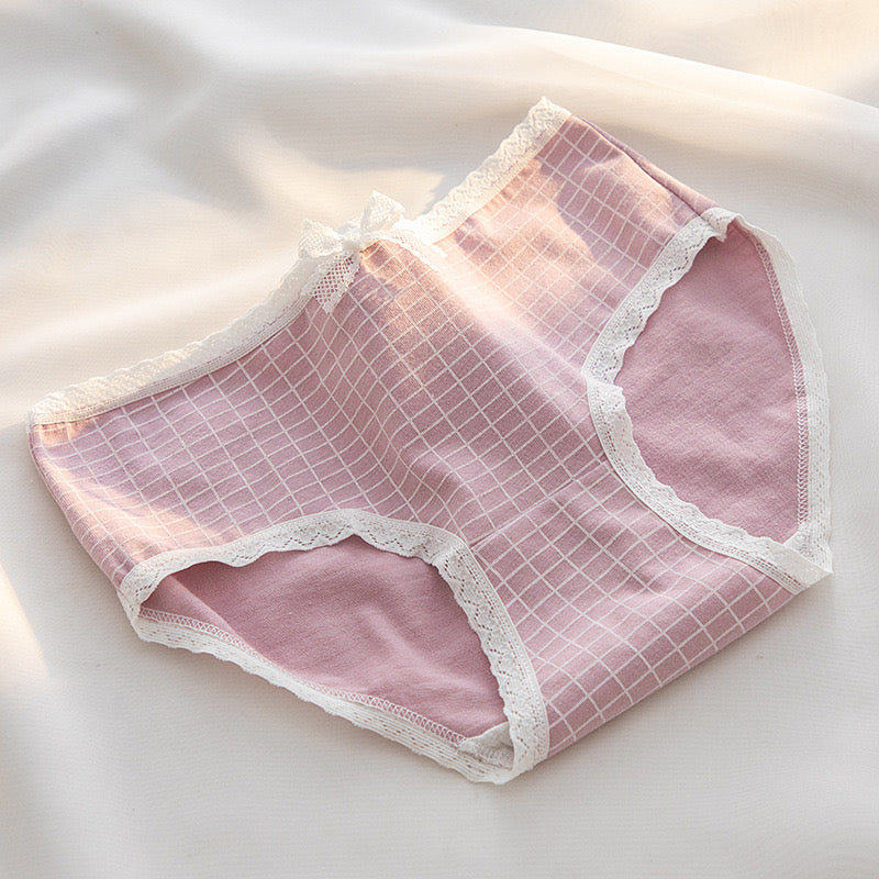 Women’s Underwear Cotton Panties Plaid Heart Cute,cotton panties women's underwear, printed panties girl panties breathable soft