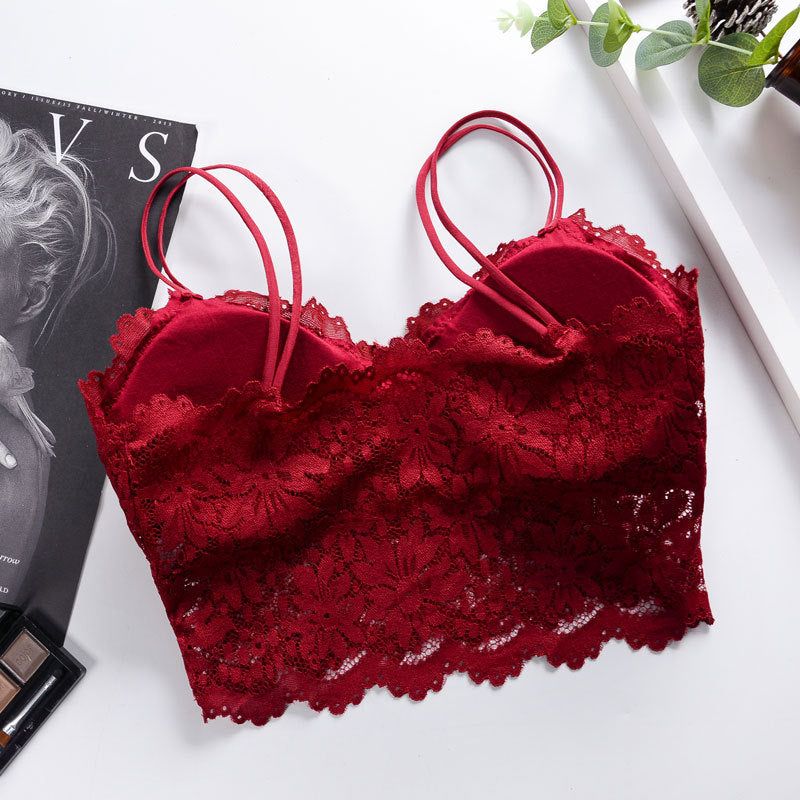 New Sexy Women Ladies Sexy Lace Women Tank Top Bra Sexy Lace Floral Cami Bralette Crochet Vest Crop Top