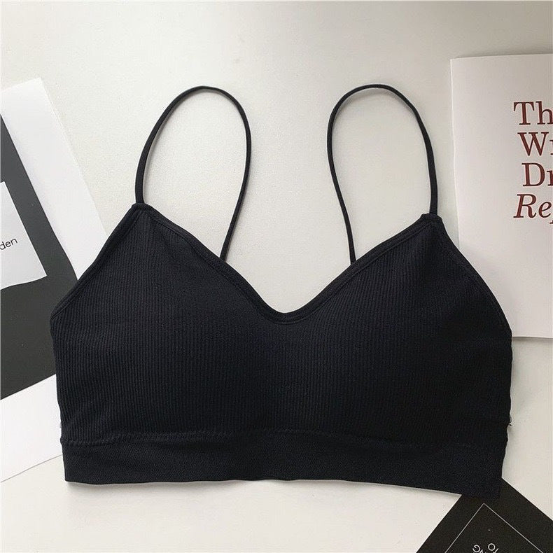 Bra Women Tube Tops Underwear Padded Bras Teenage Underclothes Lingerie Students Bra Solid Soft Cotton
