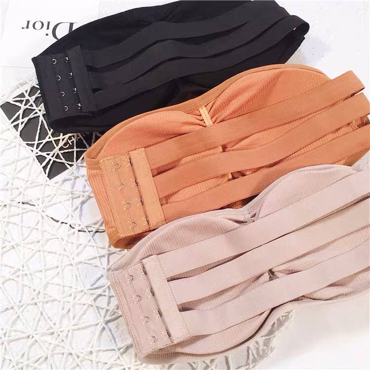 Strapless Warp Chest Tube Top Anti-Glare Underwear Bottoming Sexy Invisible Bra Chest Girl No Steel Ring Bra