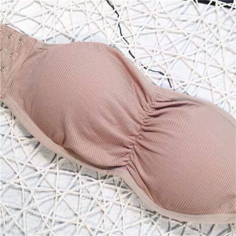 Strapless Warp Chest Tube Top Anti-Glare Underwear Bottoming Sexy Invisible Bra Chest Girl No Steel Ring Bra