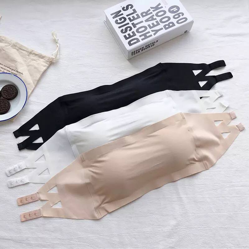 Buy GLAMORAS Women's ice Silk Invisible Seamless Tube Bra Panty Set, Flag  Print Free Size Multicolour at