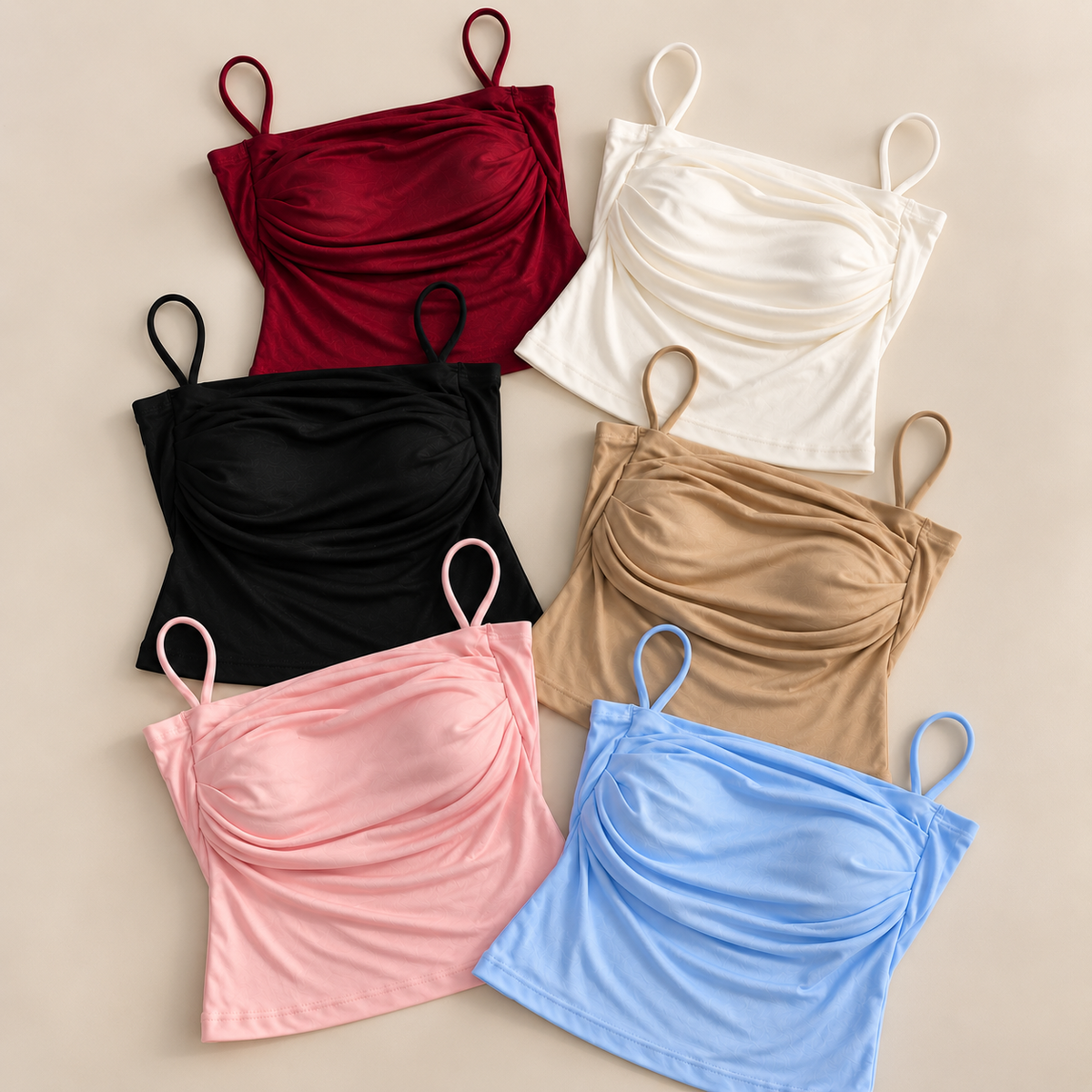 Lady Fashion Sexy Tight Strap Top Solid Color Girls Casual Wear High Elasticity