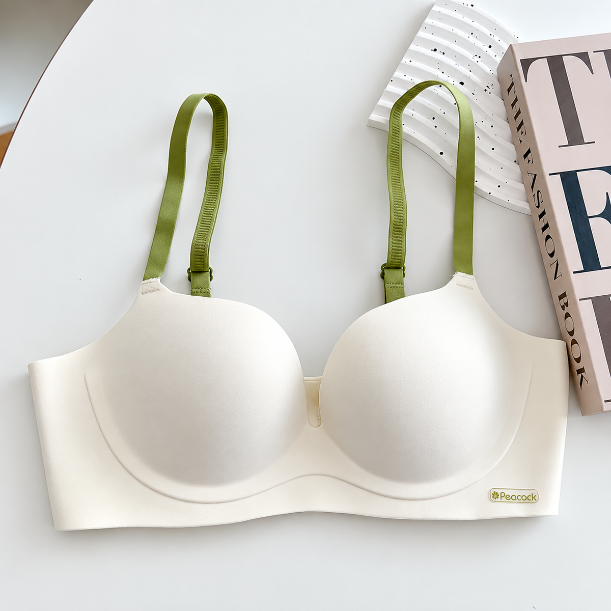 Seamless Wireless Push-Up Bra with Adjustable Straps and Supportive Molded Cups