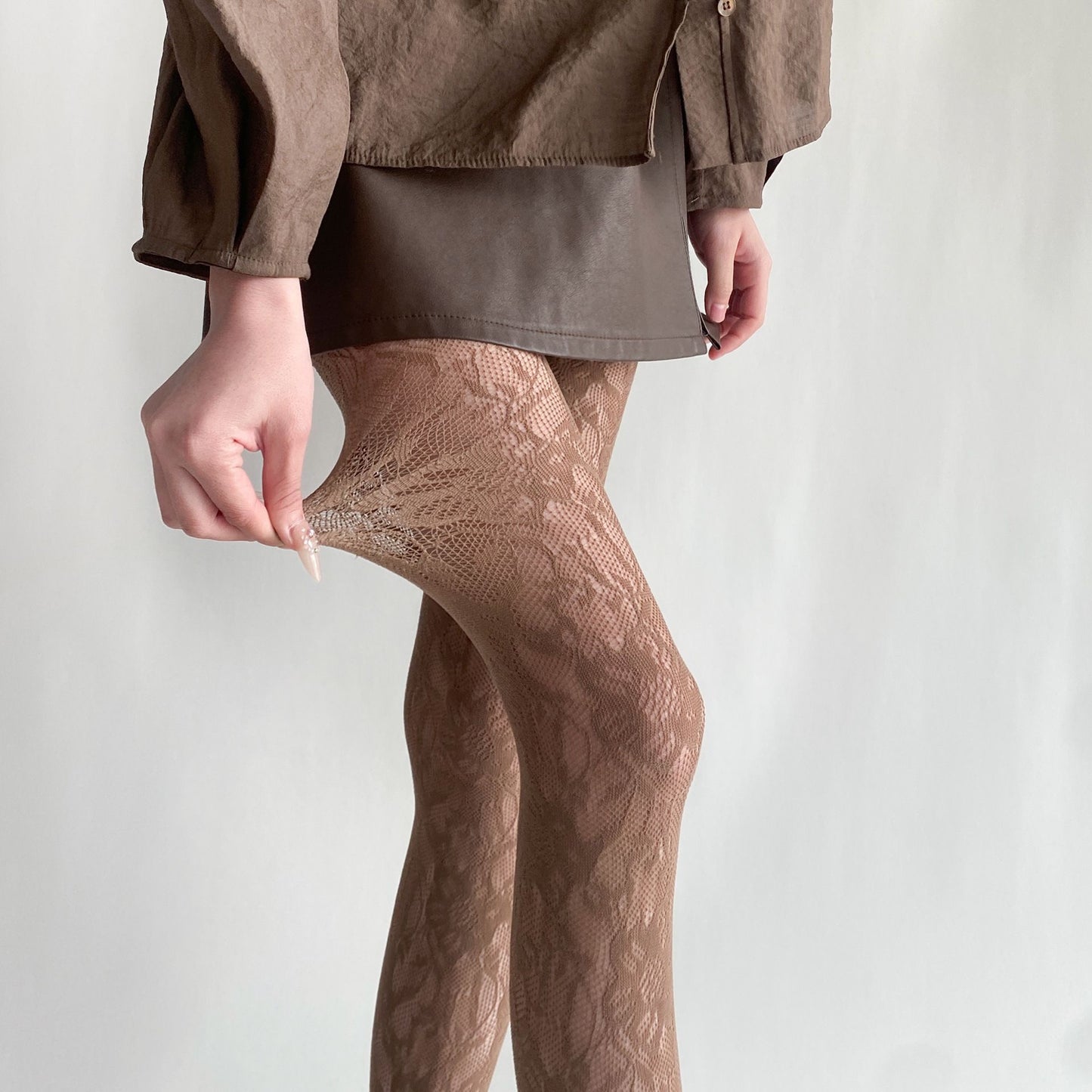 Elegant Floral Lace Pantyhose for Women | Soft Stretch Lace Tights