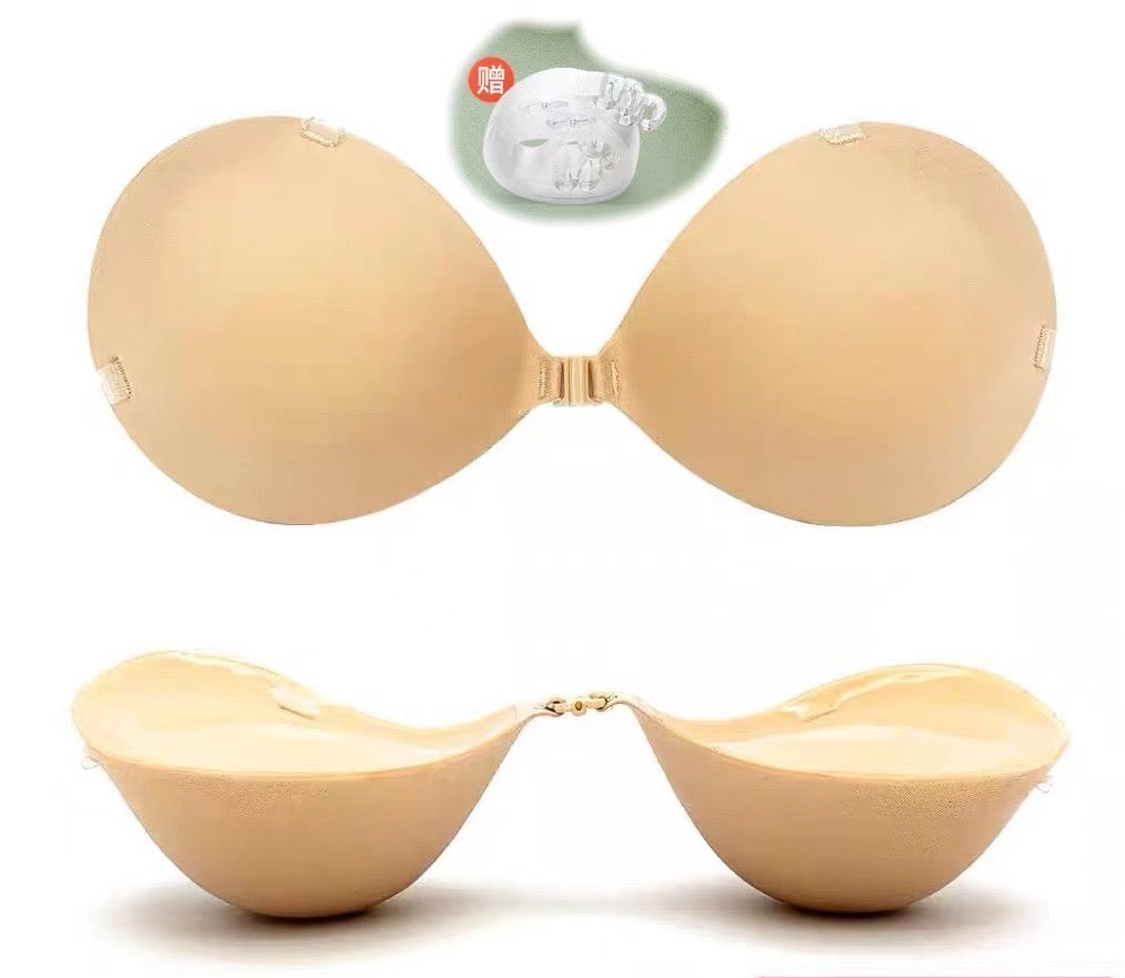 Silicon Double Sticky 6CM Thick Invisible Bra Flat Chest Display Big Silicone Breast Sticker With Strap