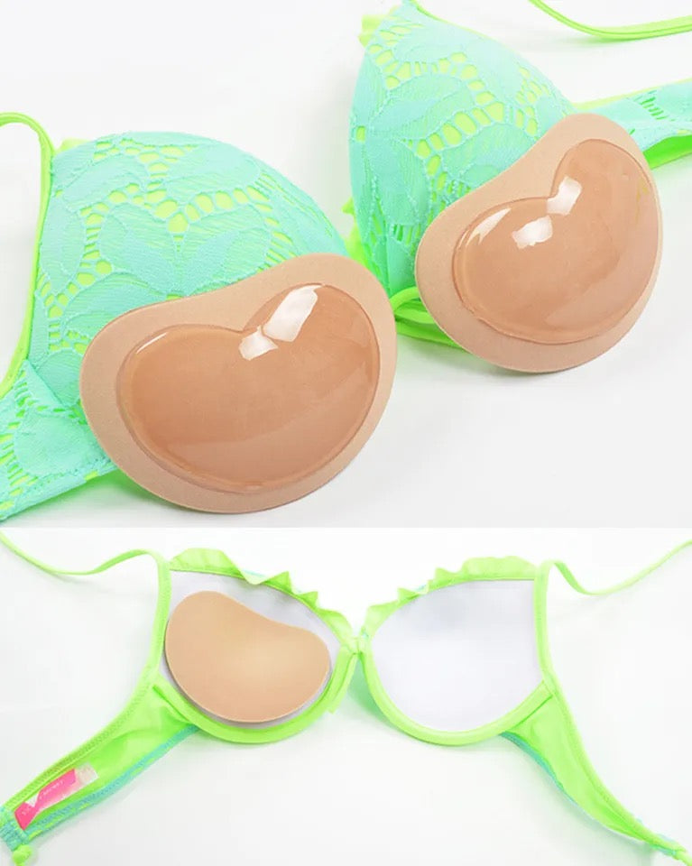 Sticky Bra Thicker Sponge Bra Silicon Pads Breast Push Up Enhancer Removeable Adding Inserts Cups Invisible Lift Up Bra for Women