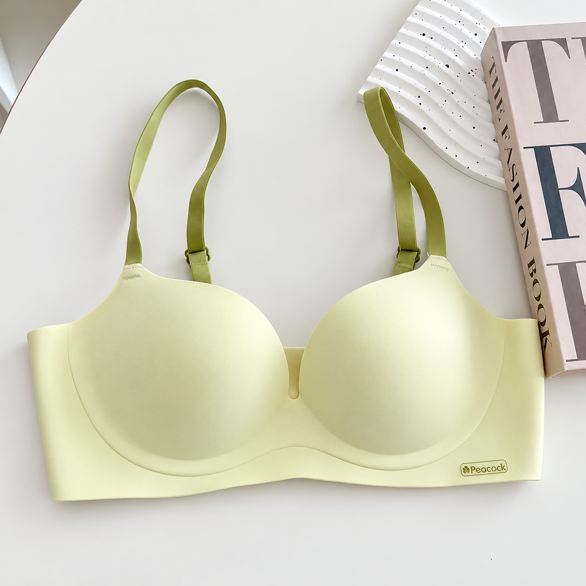 Seamless Wireless Push-Up Bra with Adjustable Straps and Supportive Molded Cups