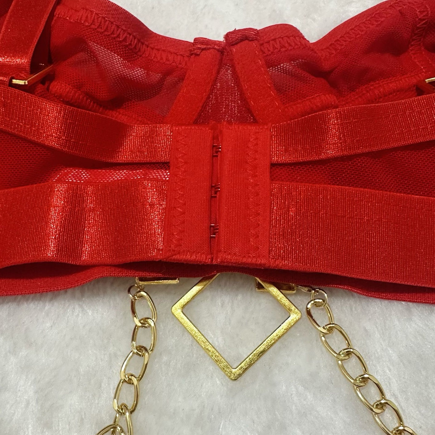 Sexy Set Hot Girl Mesh Patchwork Chain Nightclub Party Ball Solid Color Transparent Beach Vaction Pool Party Style Sexy Set