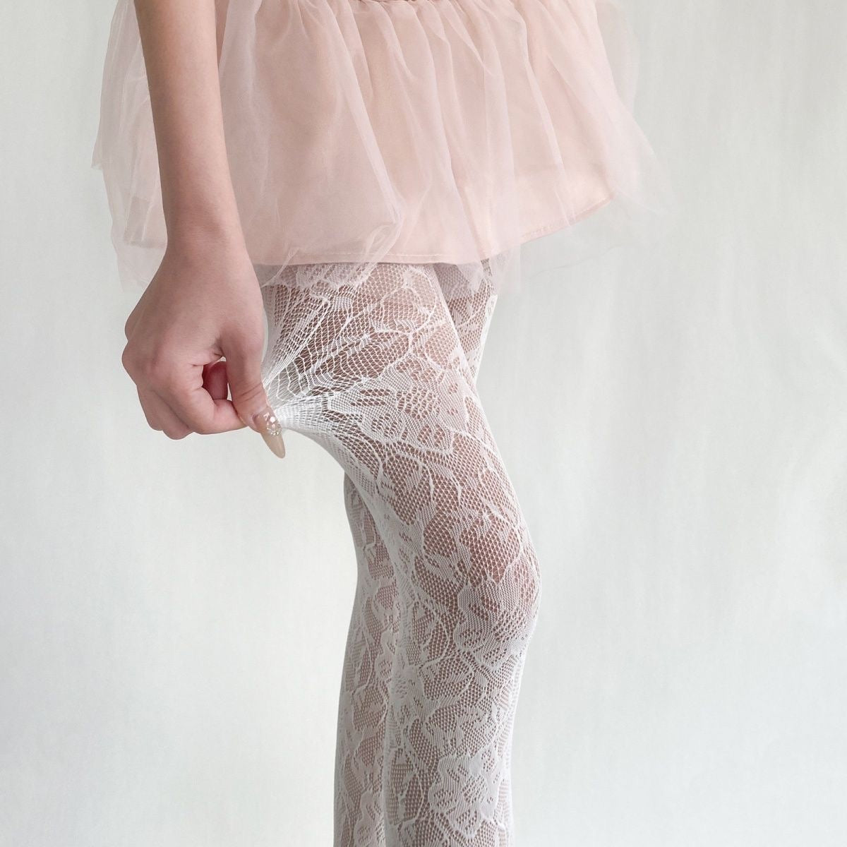 Elegant Floral Lace Pantyhose for Women | Soft Stretch Lace Tights
