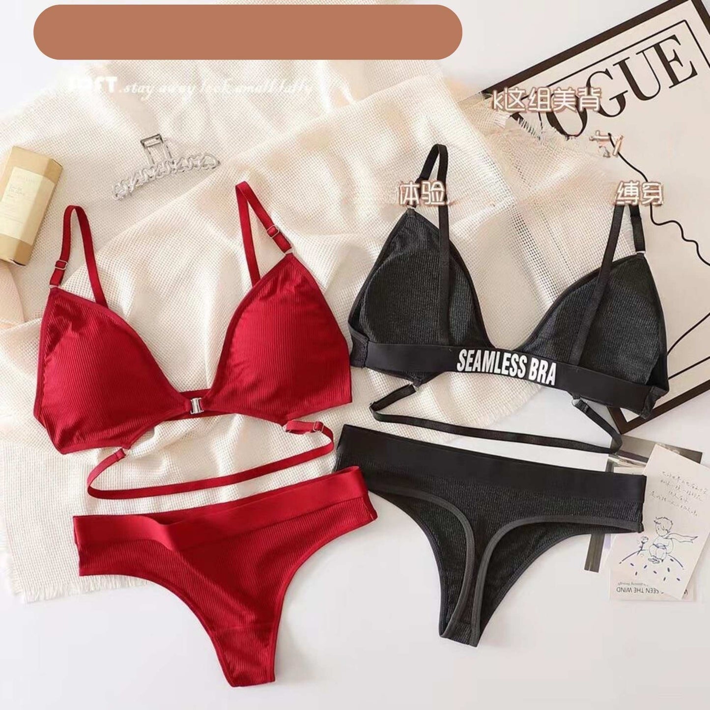 Women lingerie cotton set hot colours with soft touches and unique designa