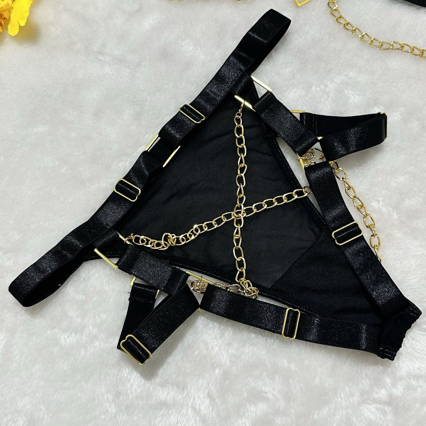 Sexy Set Hot Girl Mesh Patchwork Chain Nightclub Party Ball Solid Color Transparent Beach Vaction Pool Party Style Sexy Set