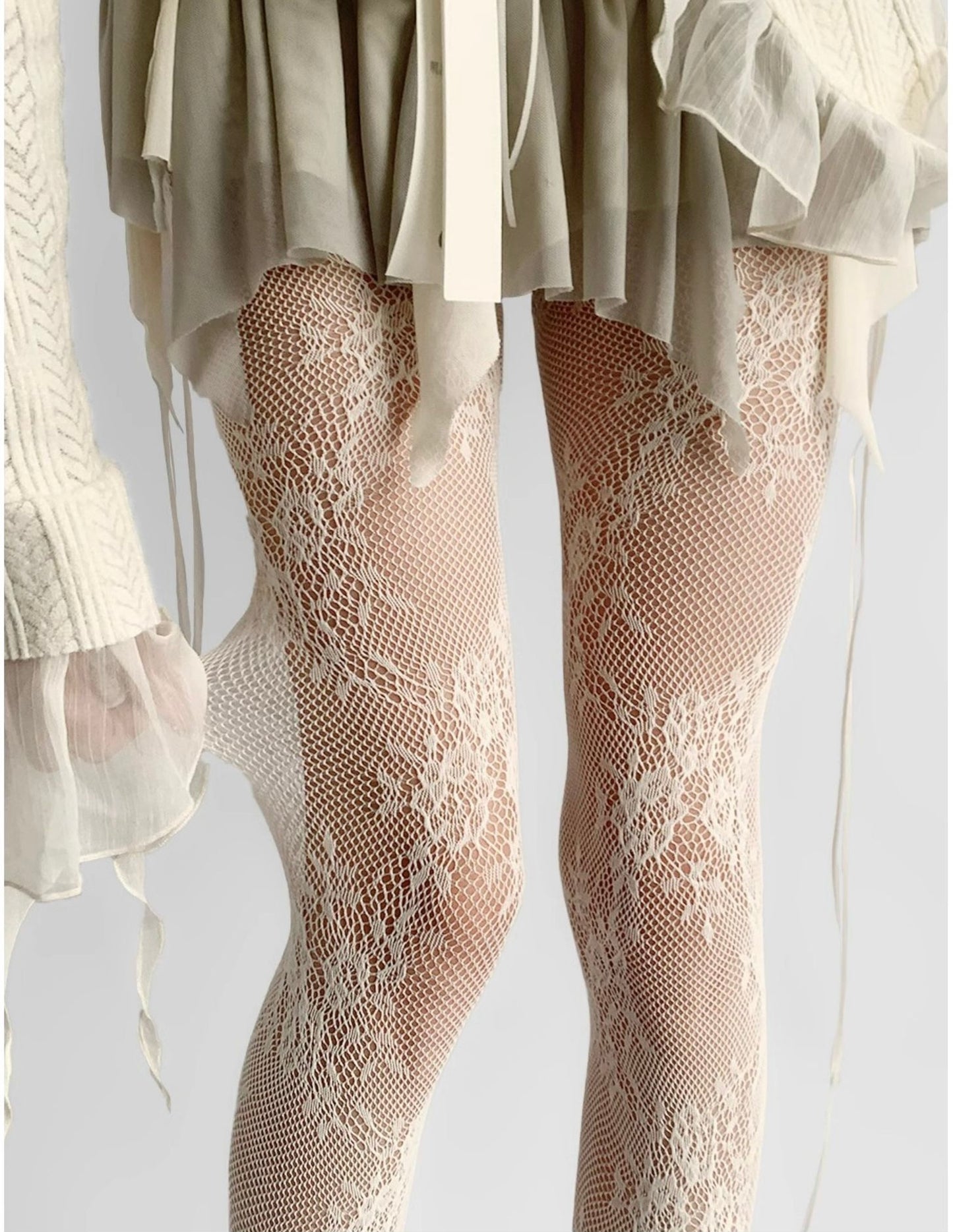 Premium Floral Lace Fishnet Pantyhose for Women | Elegant Stretch Mesh Stockings