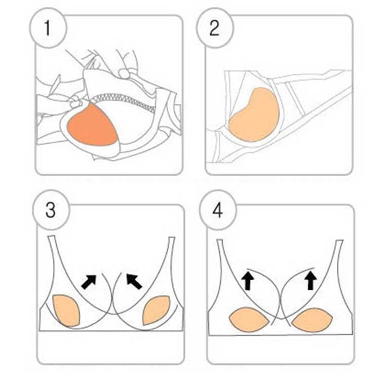 Bra Pad Components Women's Bra Pads Inserts Removable Breast Pads Push Up Bra Inserts Pad ...