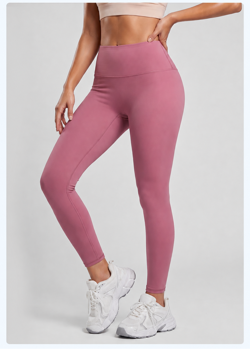Women's  High-Waisted Fitness Leggings with Wide Supportive Waistband, Smooth Stretch Fabric, Body-Contouring Slim Fit & Full-Length Design – Yoga, Gym, Pilates & Everyday Activewear
