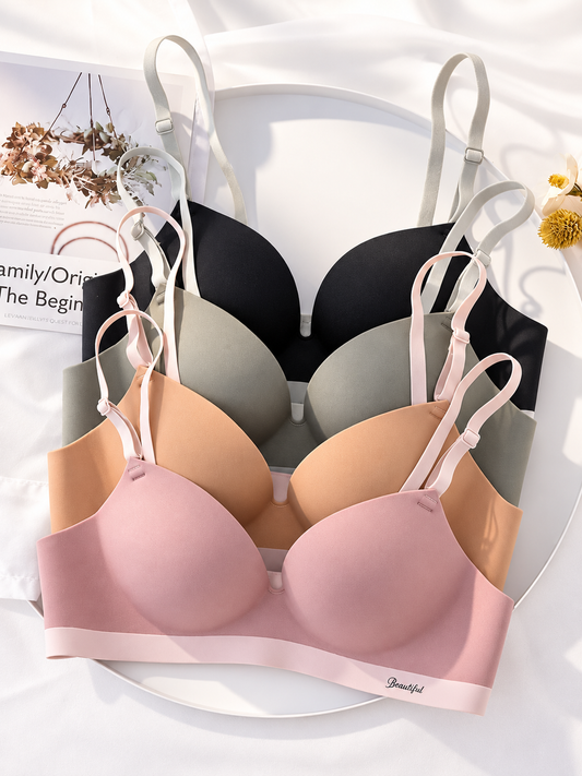 Bra sexy Women Comfort Wireless Gather Sexy Underwear for Women Push up Simple Lingerie Seamless Brassiere Ice Silk Bra